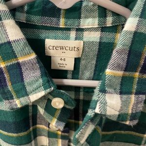 Crew Cuts- Green Plaid Flannel- Size 4/5
